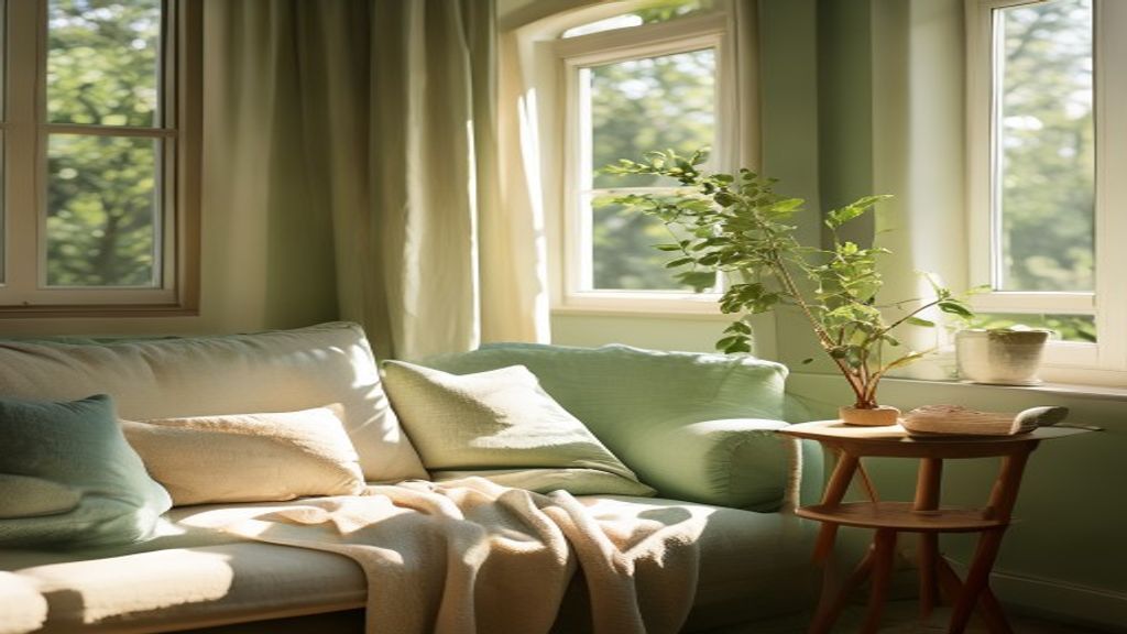 Daily morning routine with breathwork integration, natural light through window, quiet moment